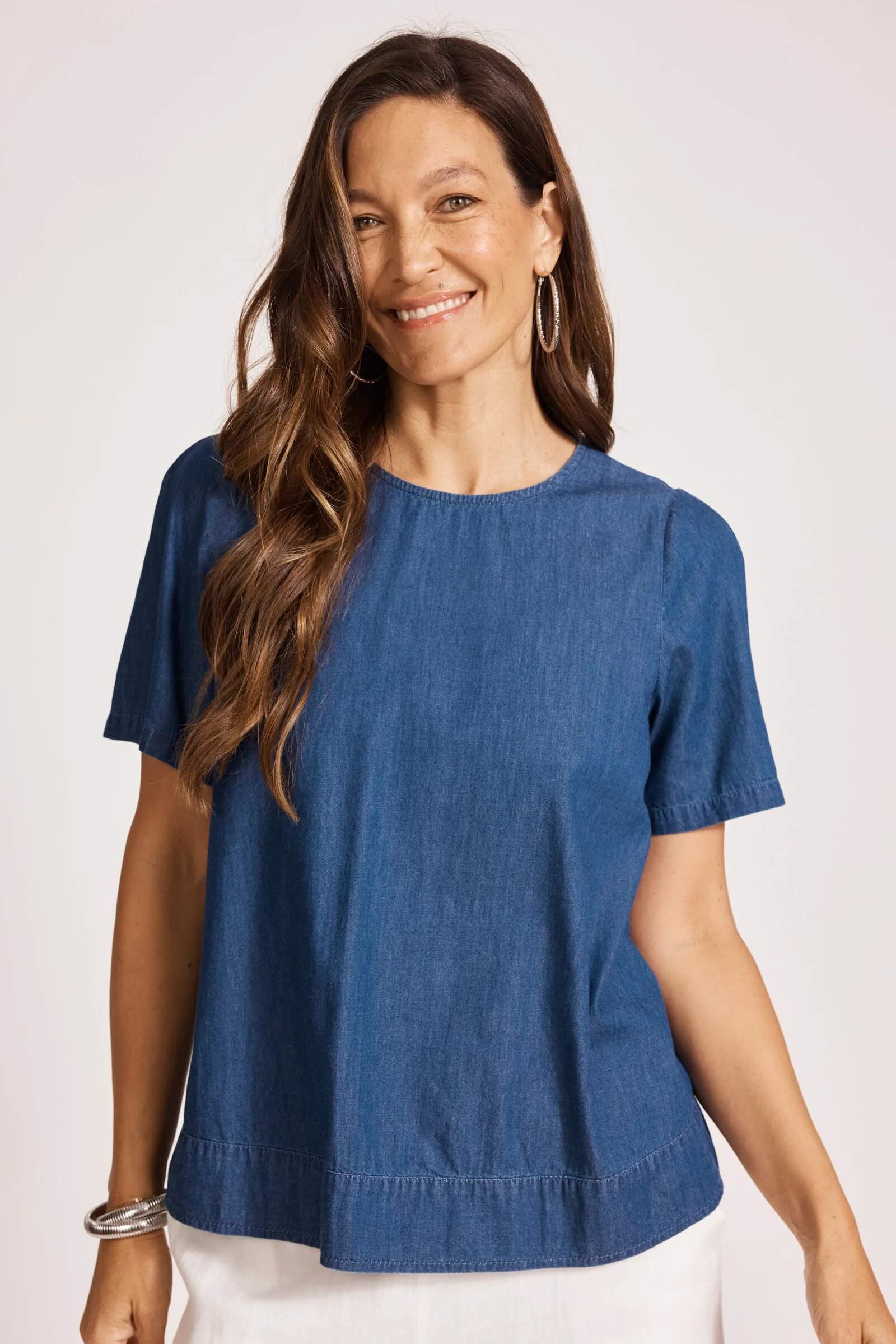 Melenia Denim Top
