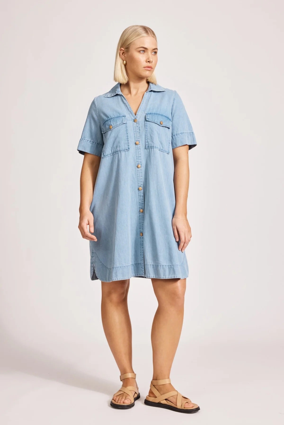 Melenia Denim Shirt Dress