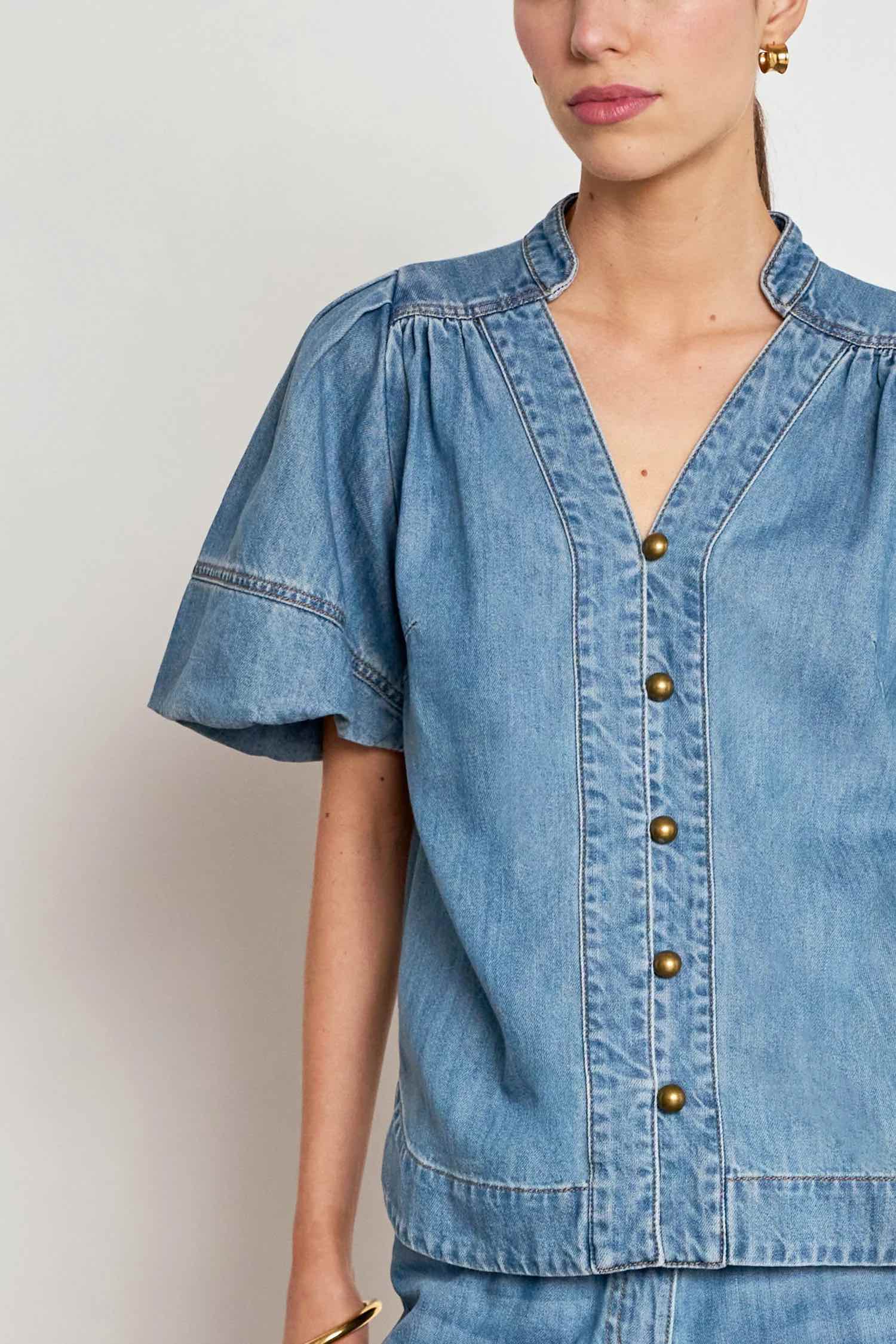 Magnify Top - Mid Wash Denim
