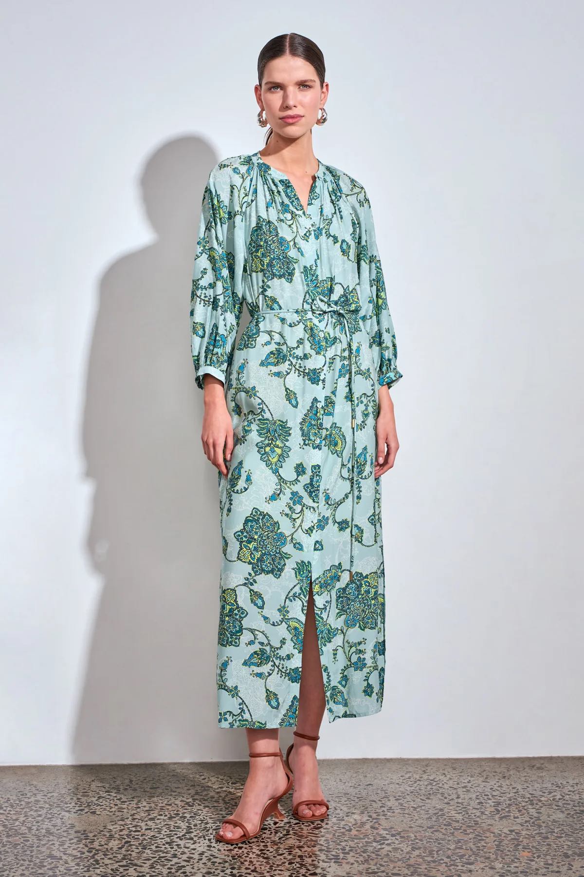 Haven Maxi Dress - Fern Paisley