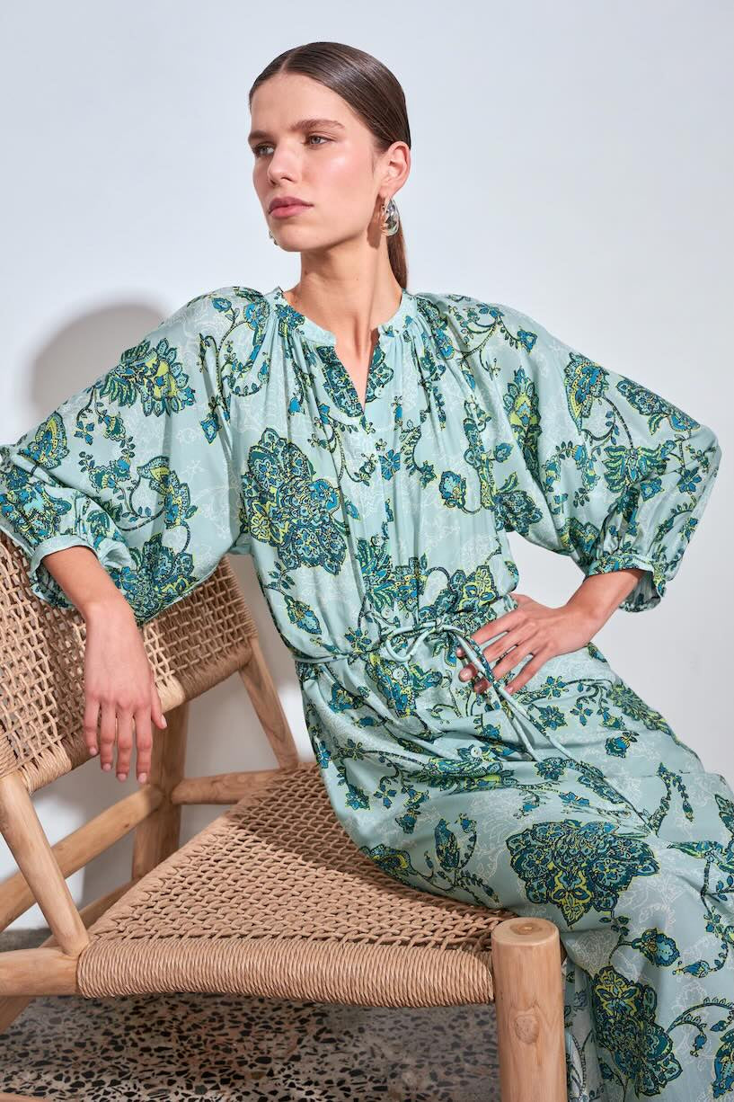 Haven Maxi Dress - Fern Paisley