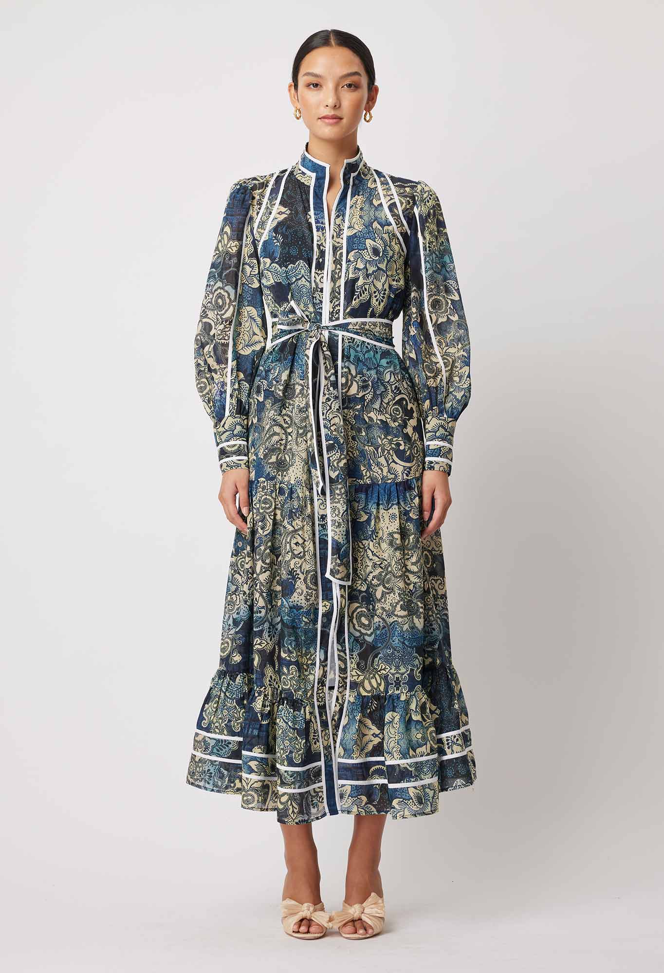 Pantea Silk/Cotton Dress in Esfahan Print