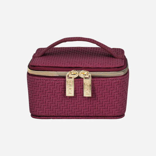 Herringbone Jewellery Cube - Plum