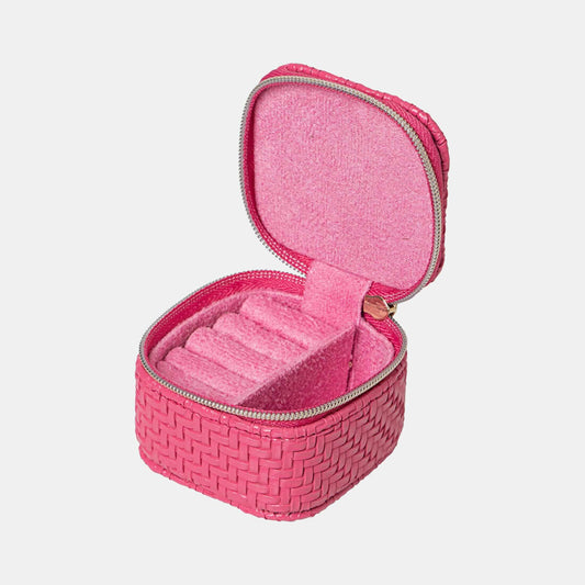 Herringbone Mini Cube - Raspberry
