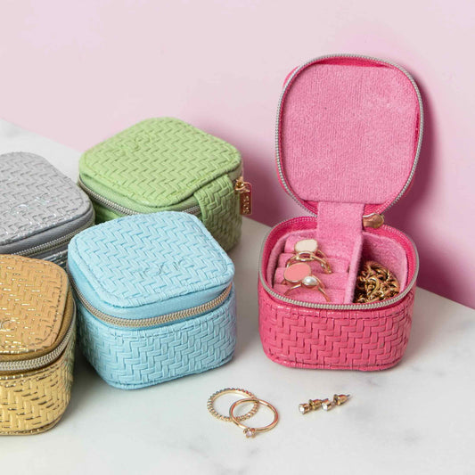 Herringbone Mini Cube - Raspberry