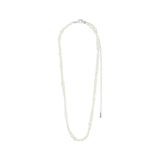 Elliana White Necklace - Silver Plated