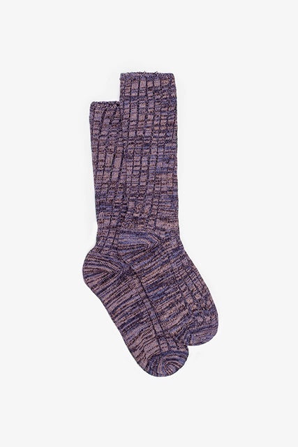 Ribbed Fleck Sock - Lilac