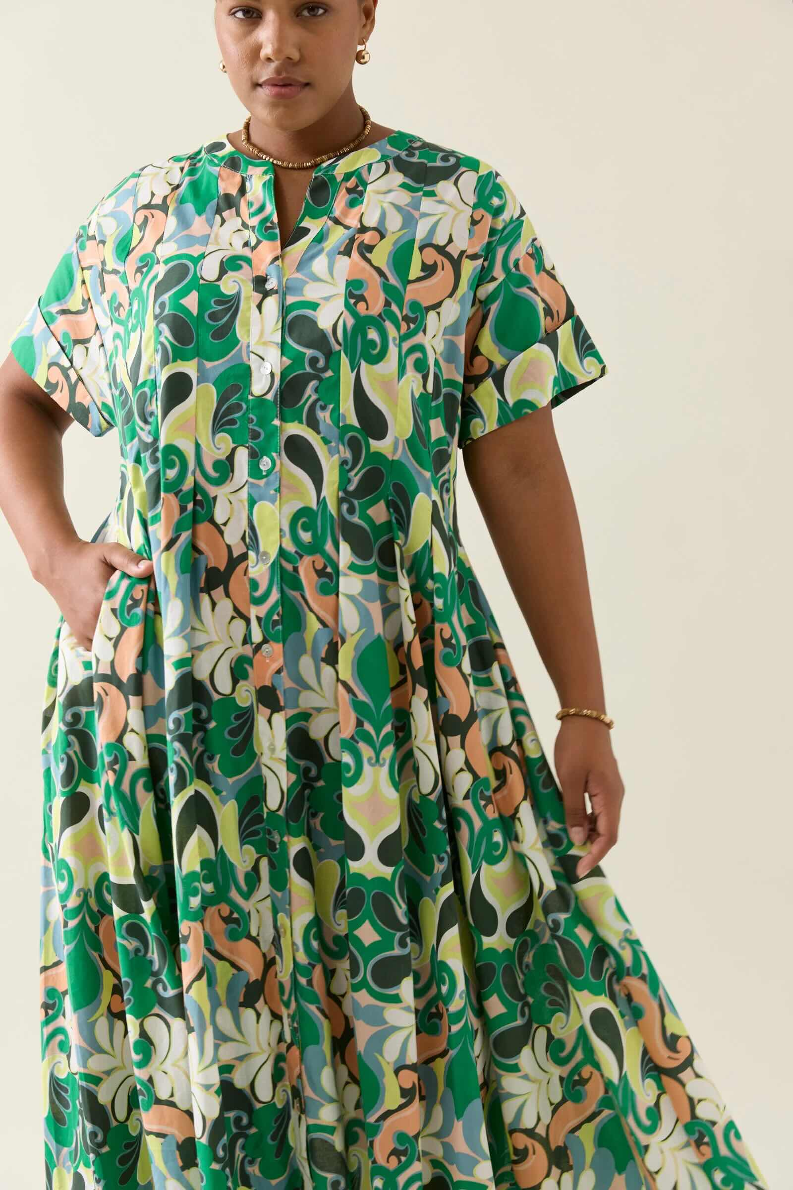 Aurora Pleat Maxi - Paisley