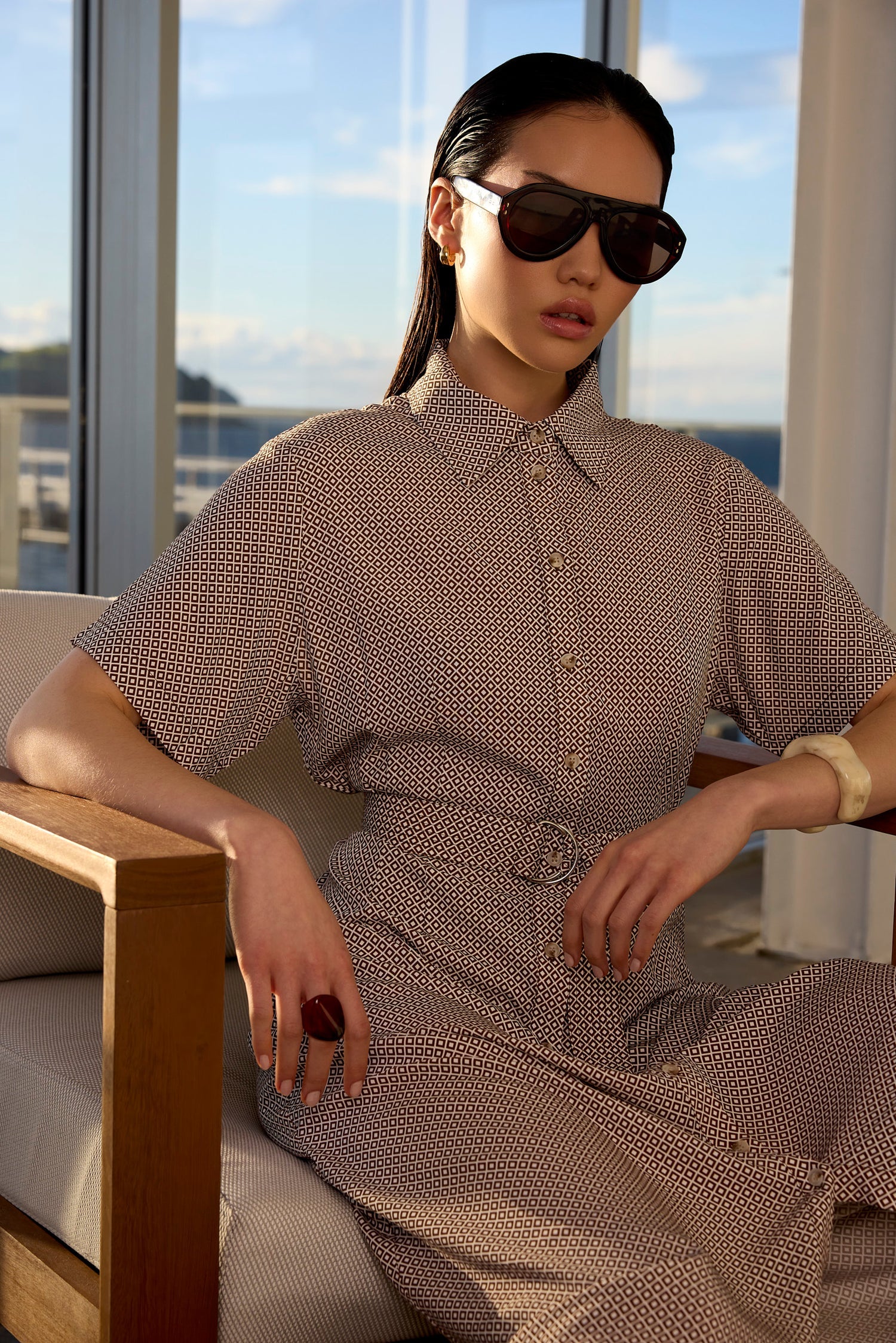 Axis Shirt Dress - Prism Print