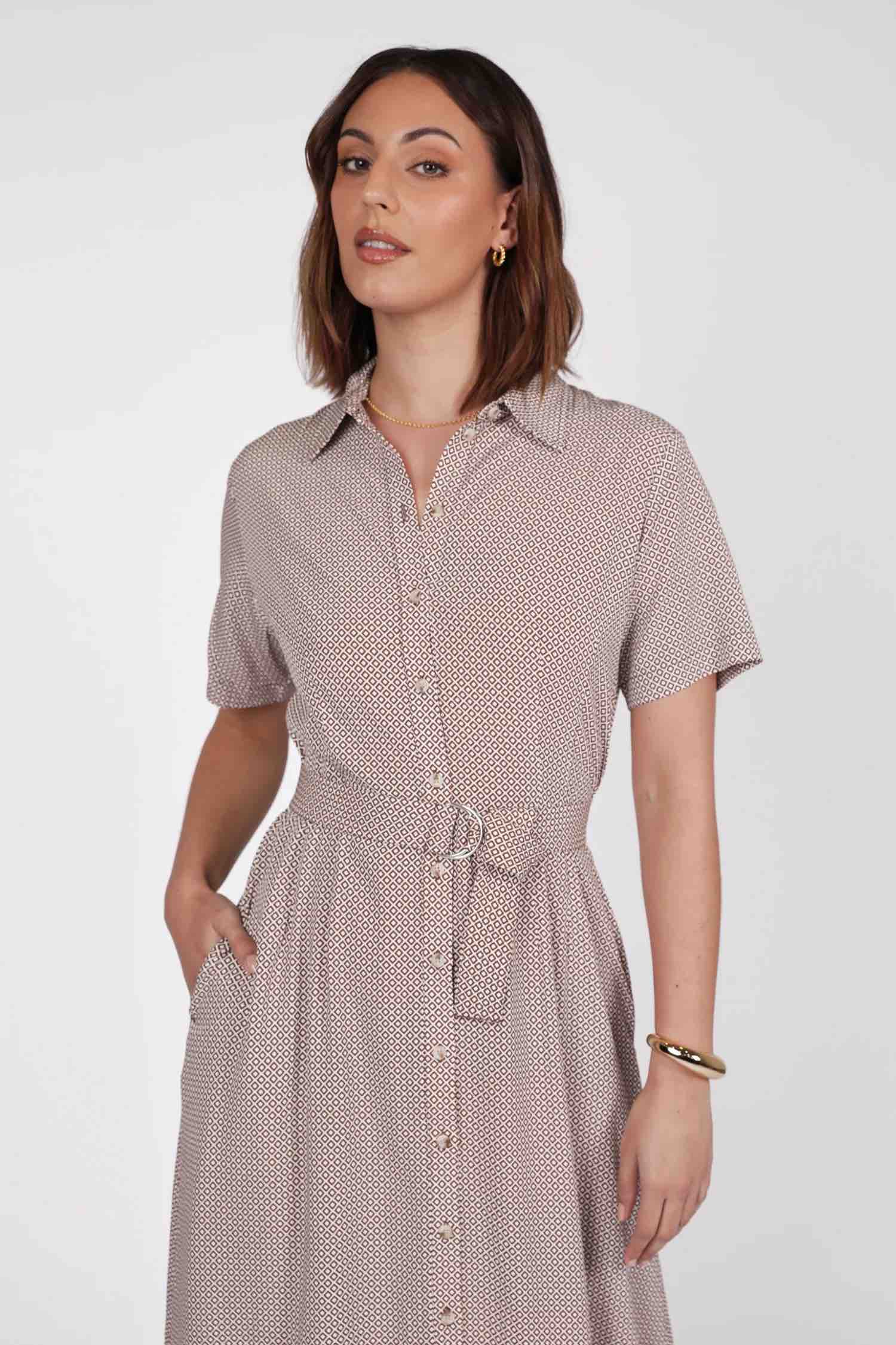 Axis Shirt Dress - Prism Print