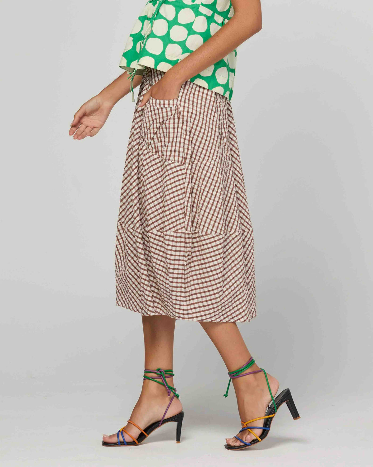 Guru Skirt - Cocoa Gingham