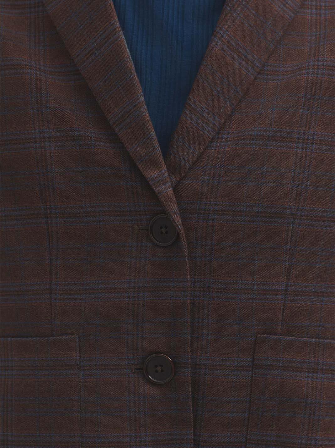 Checked Short Blazer