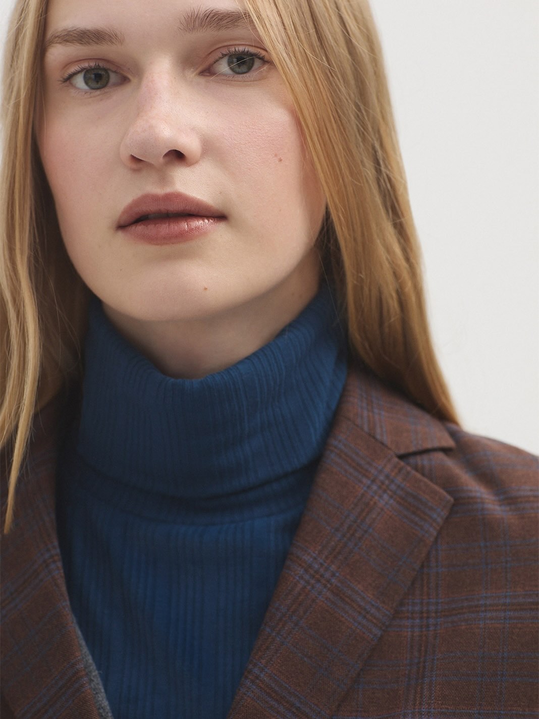 Checked Short Blazer