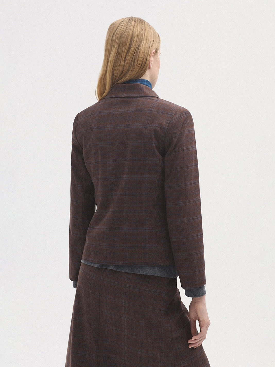 Checked Short Blazer