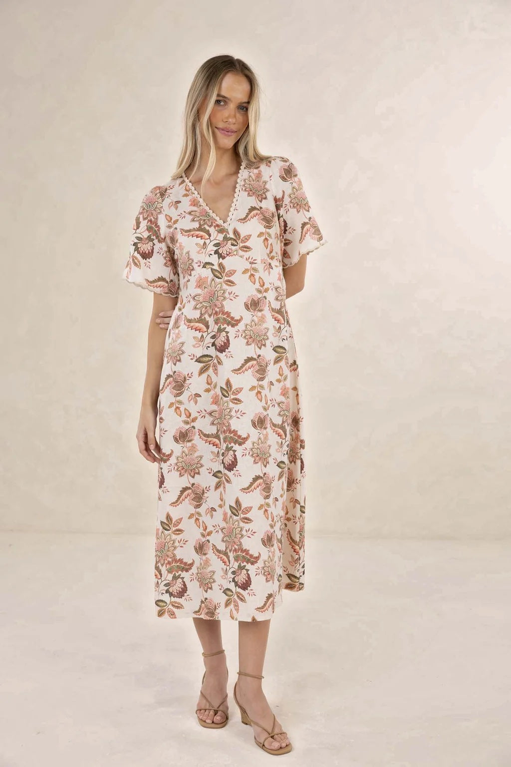 Boh/Rose Midi Dress - Bohem Print