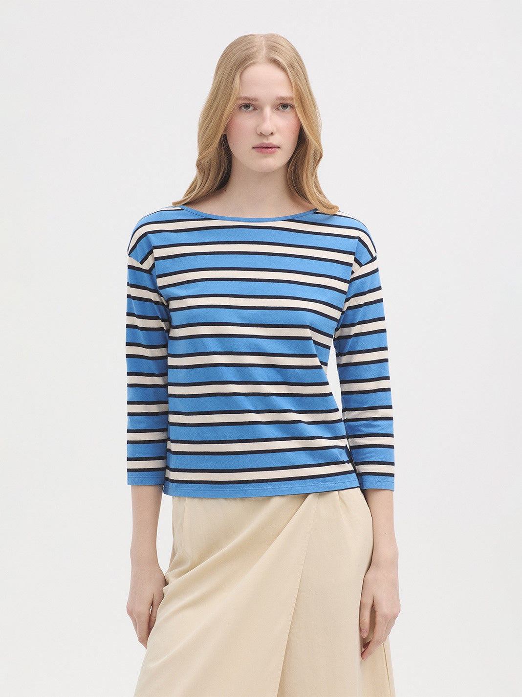 Striped Boat Neck T-Shirt