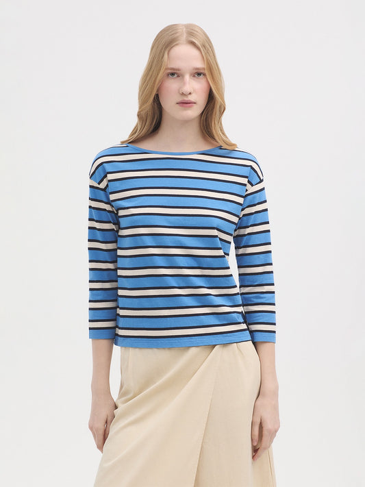 Striped Boat Neck T-Shirt