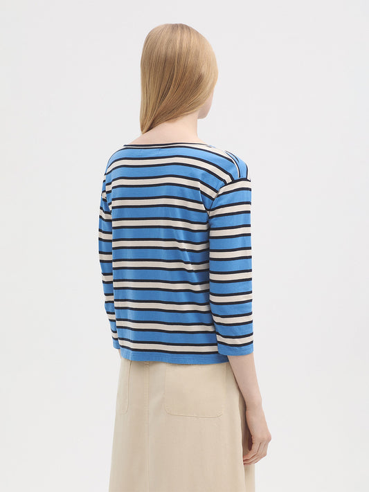 Striped Boat Neck T-Shirt