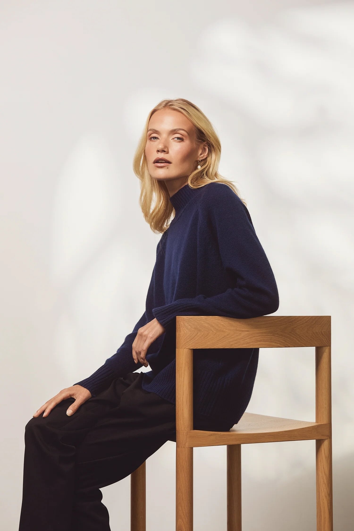 Cashmere Funnel Neck - Midnight