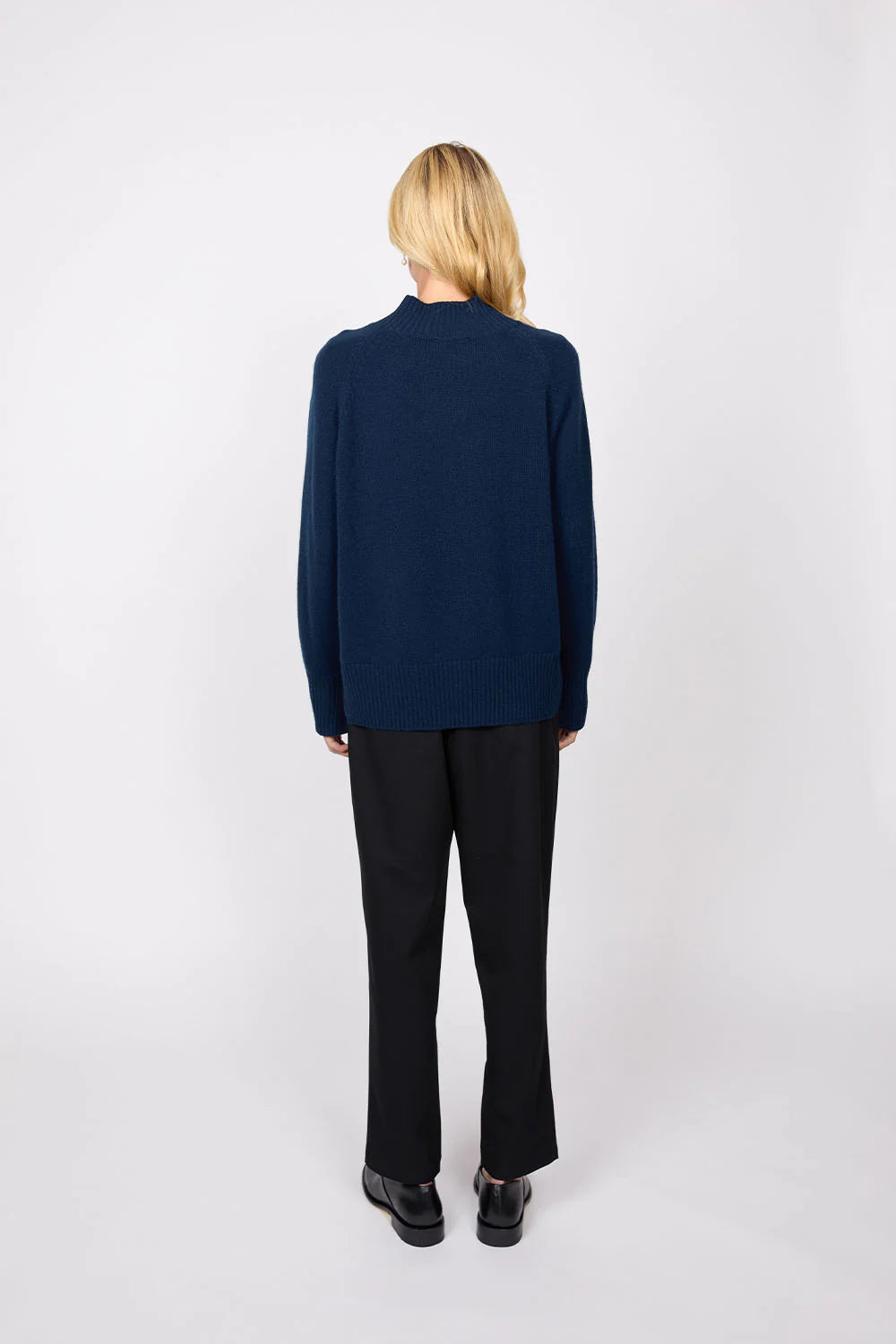 Cashmere Funnel Neck - Midnight