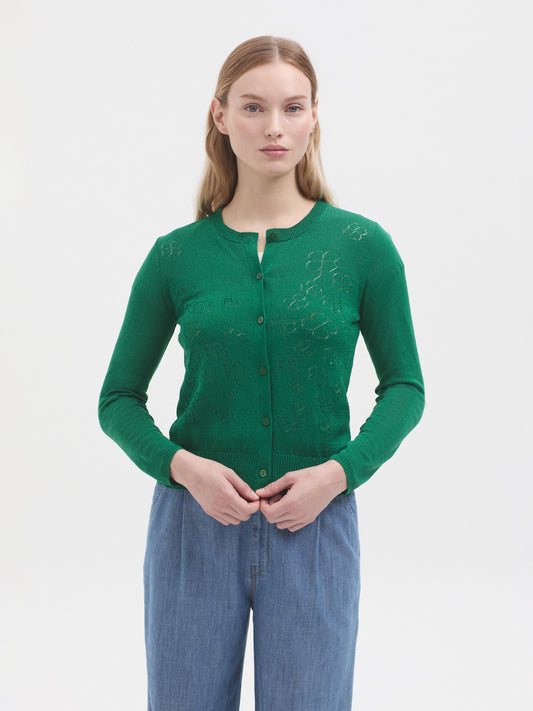 Openwork Clover Cardigan