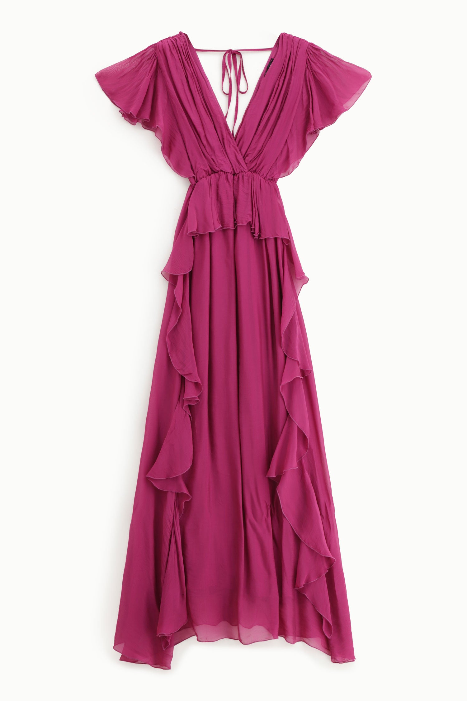 Dixie Frill Dress in Magenta