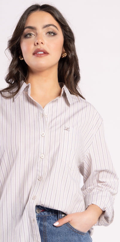The Shirt - Beige Stripe