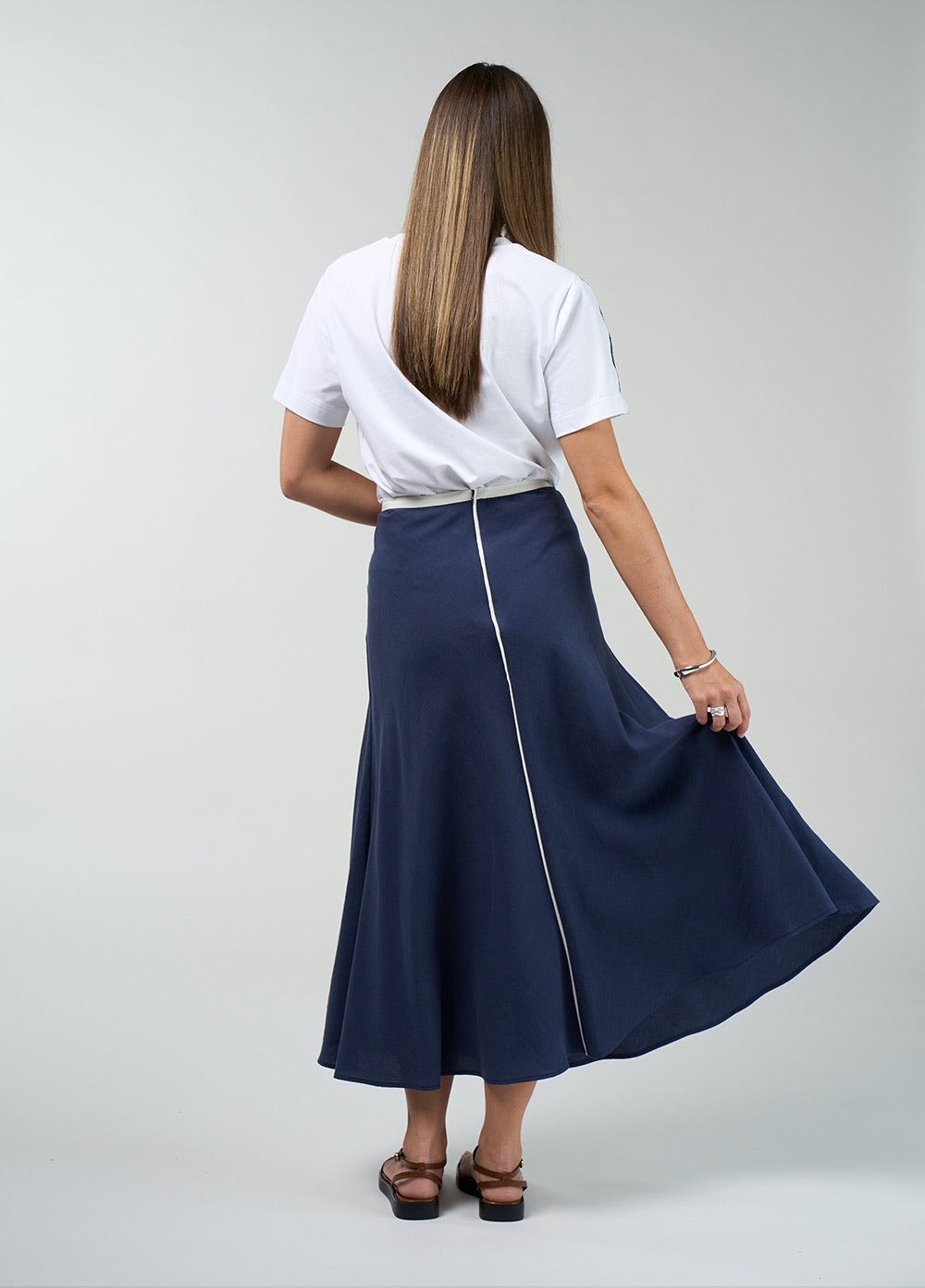 Duality Skirt - Navy/White