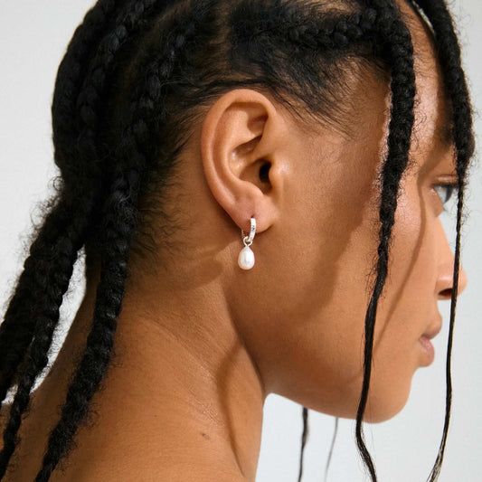 Elliana White Earrings - Silver Plated