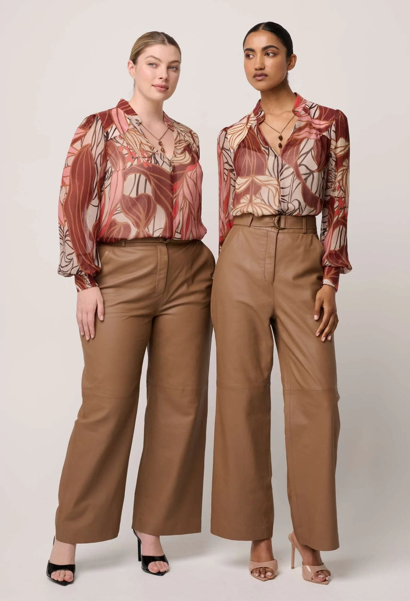 Freya Sheer Blouse with Embellished Neck Detail