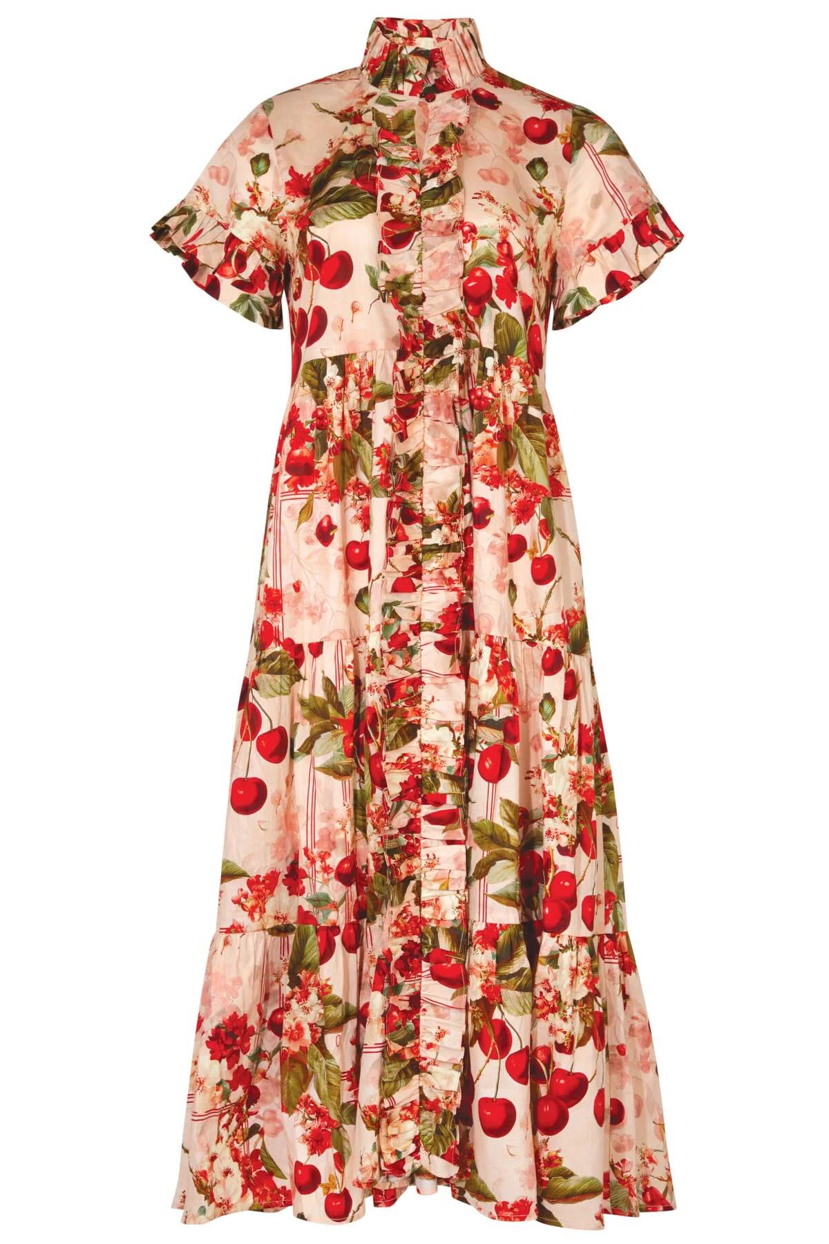 Frillaxed Dress - Cherry