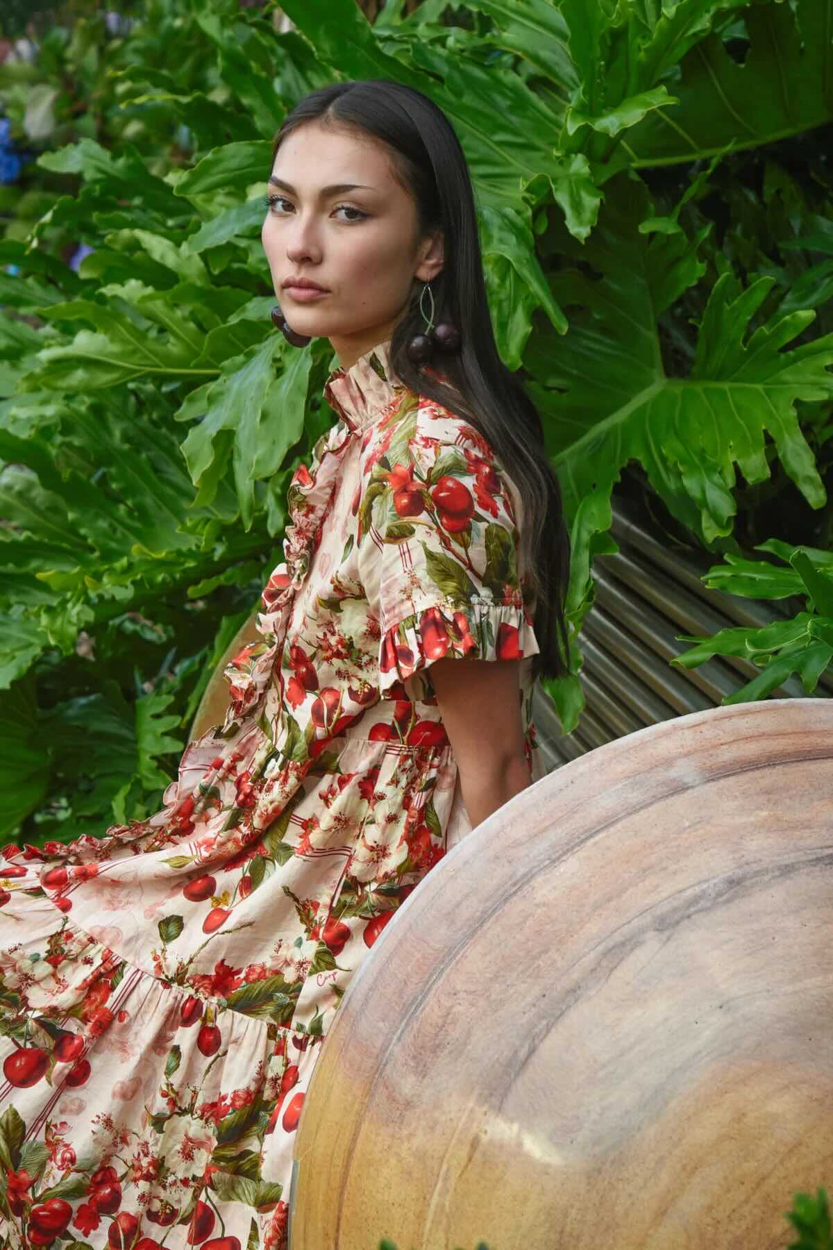 Frillaxed Dress - Cherry