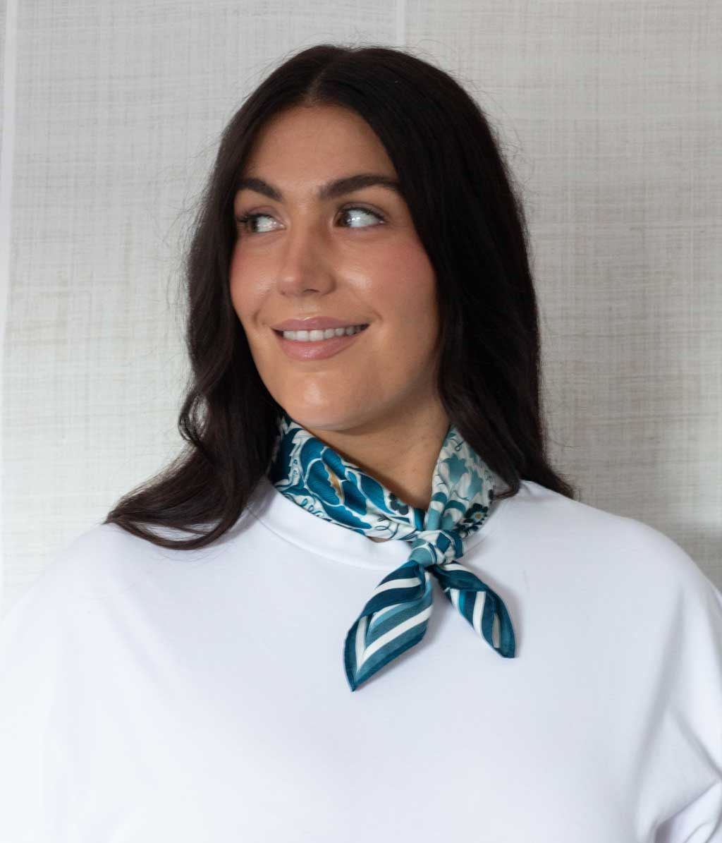 Harley Silk Scarf 53x53 - Teal