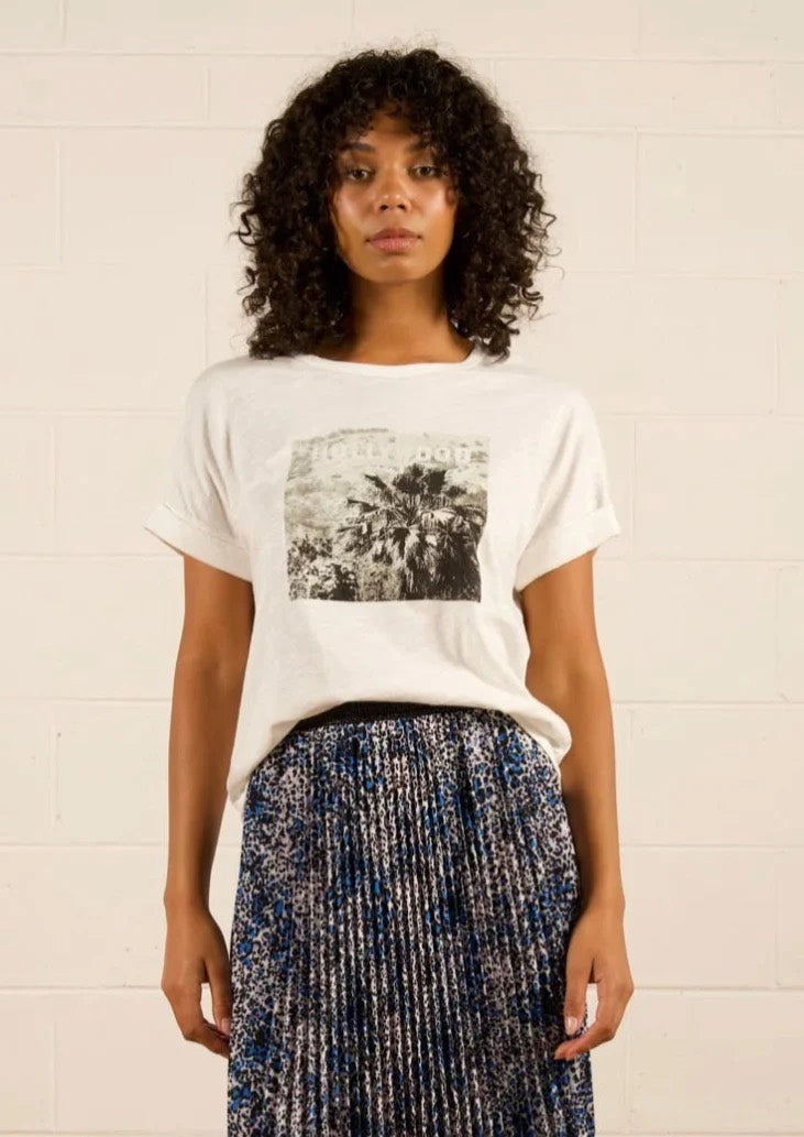 Jade Relaxed Tee - Hollywood Vintage White