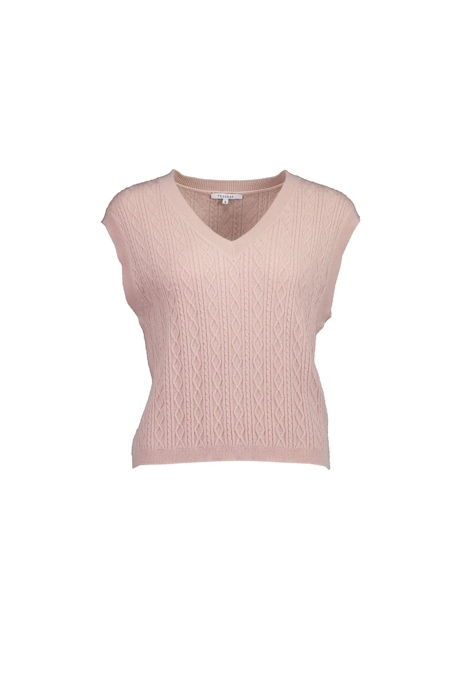 Jasper Vest - Blush Cable
