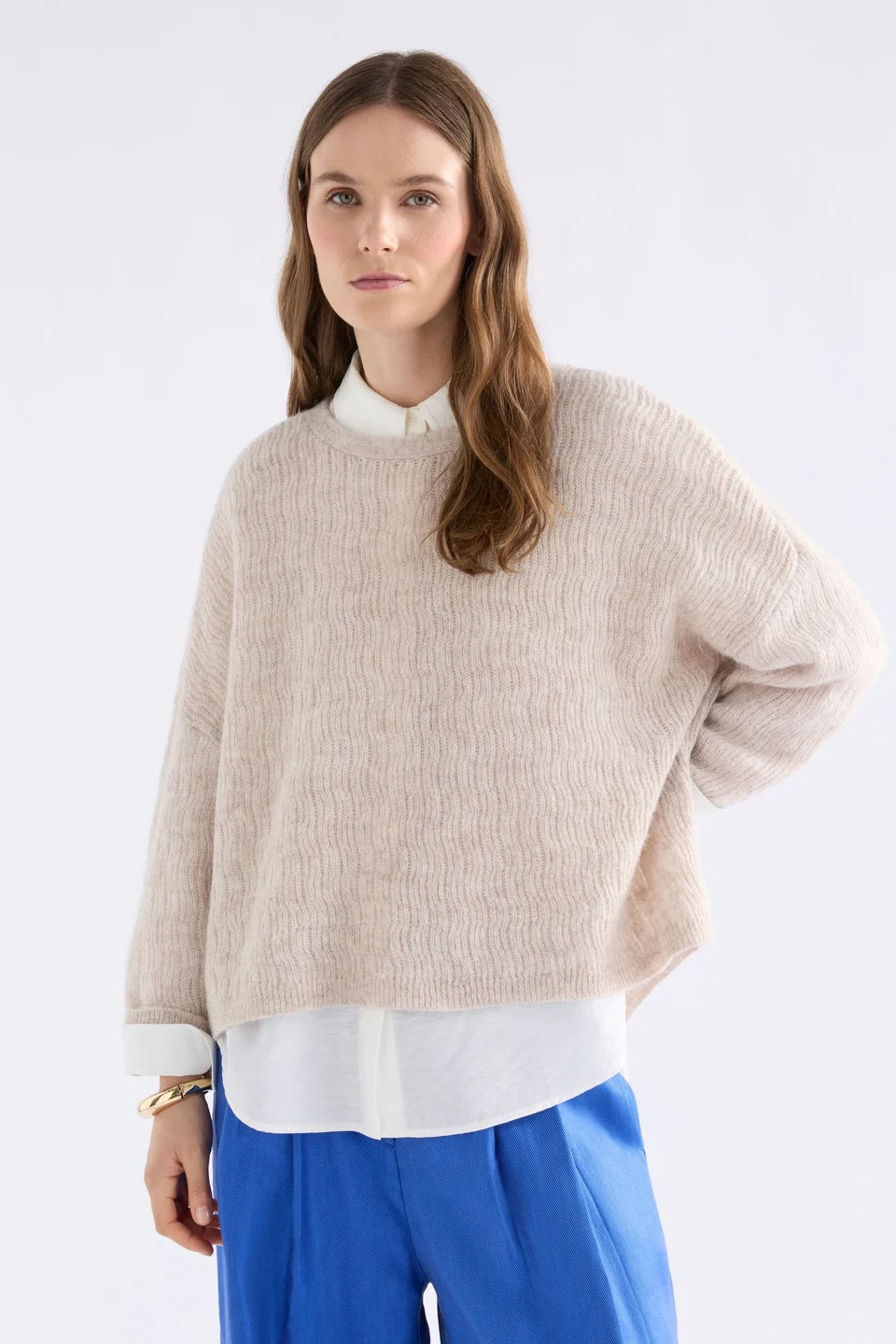 Agna Pattern Sweater - Ecru