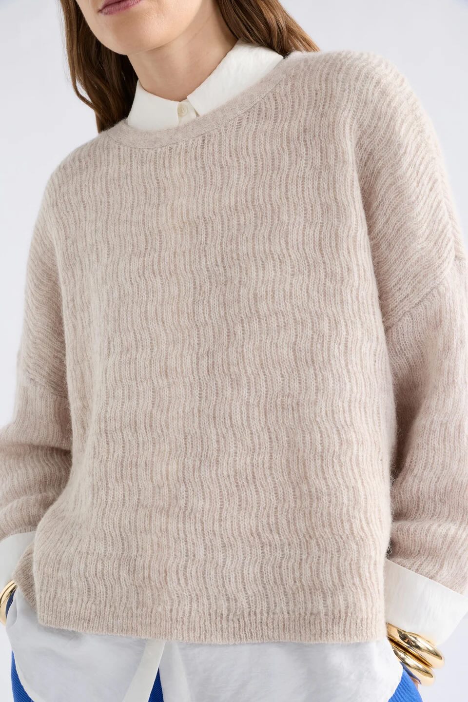 Agna Pattern Sweater - Ecru