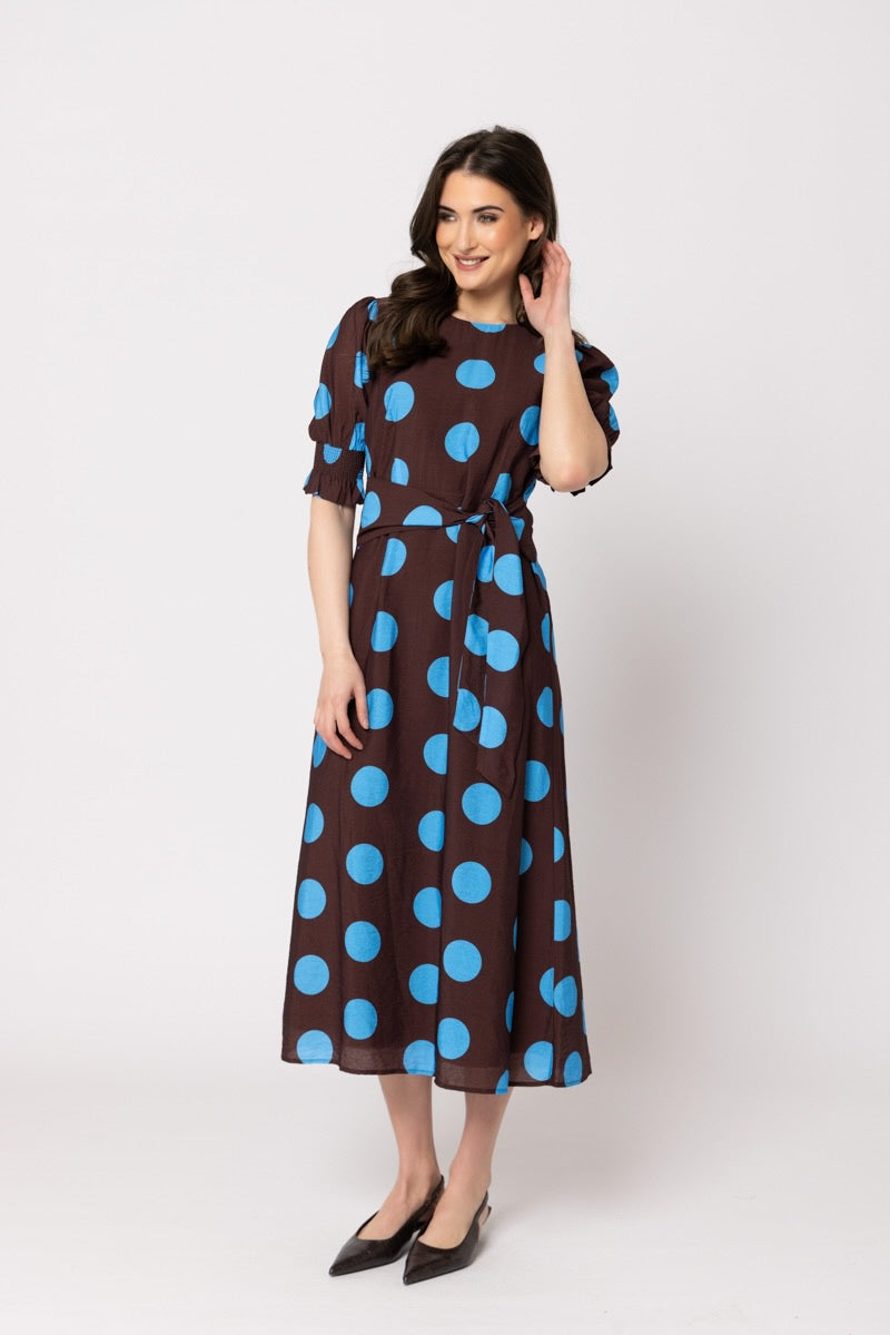 Gatherings Dress - Bold Blue Spot
