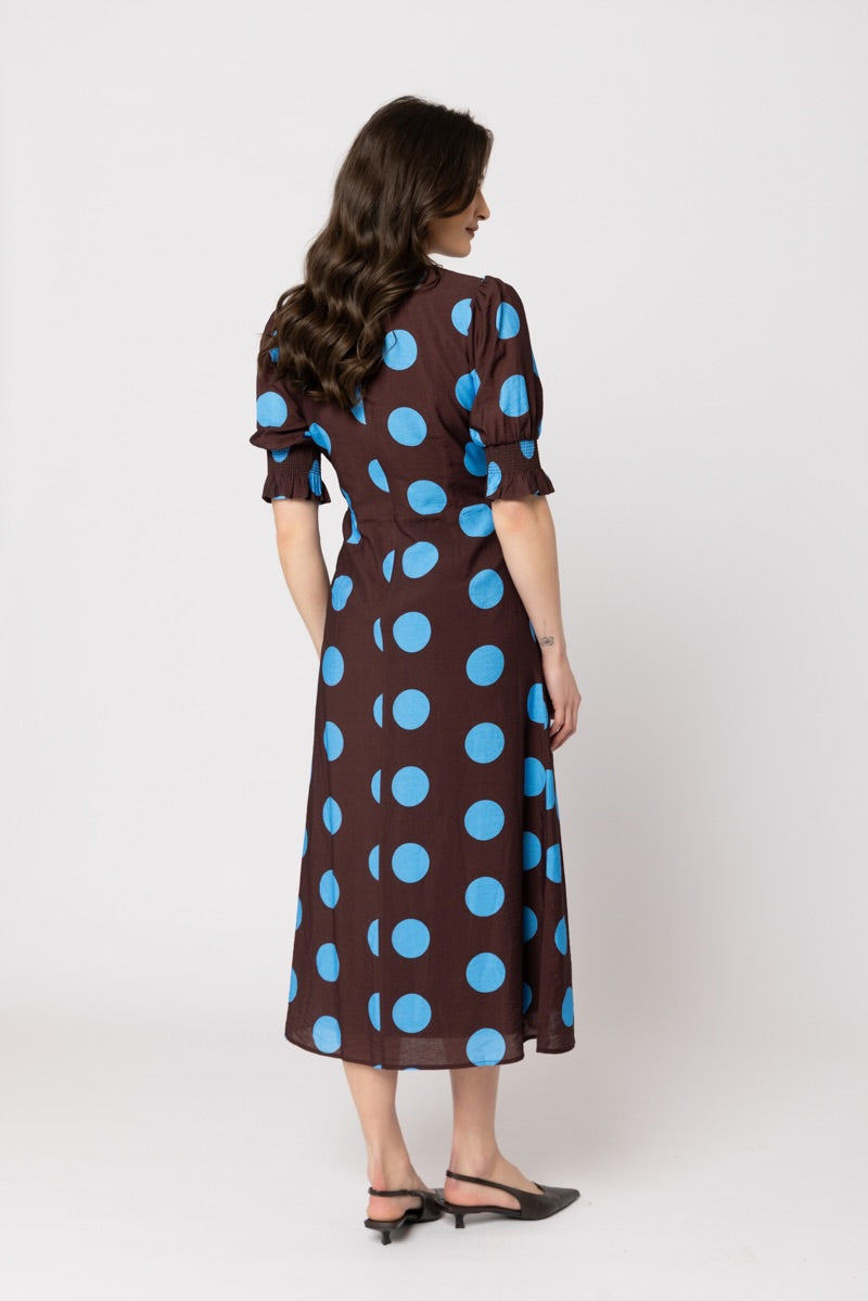 Gatherings Dress - Bold Blue Spot