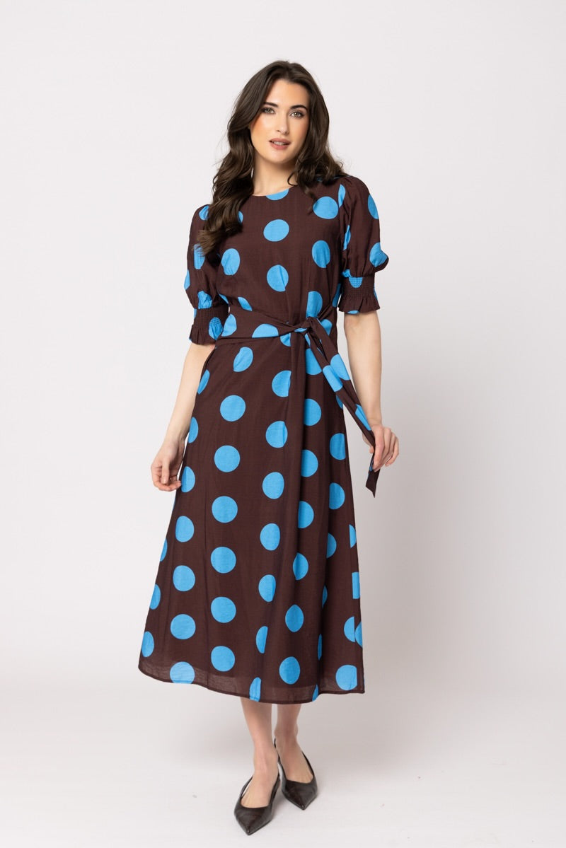 Gatherings Dress - Bold Blue Spot