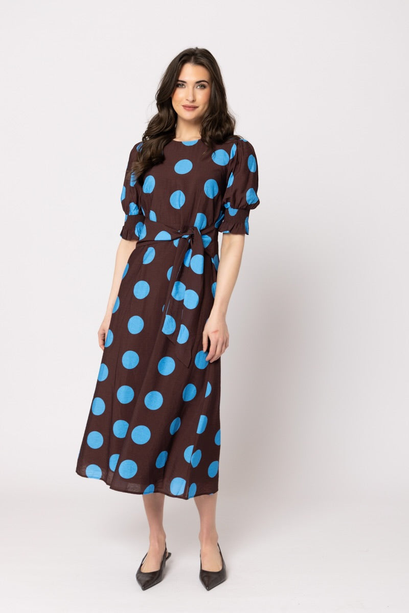 Gatherings Dress - Bold Blue Spot