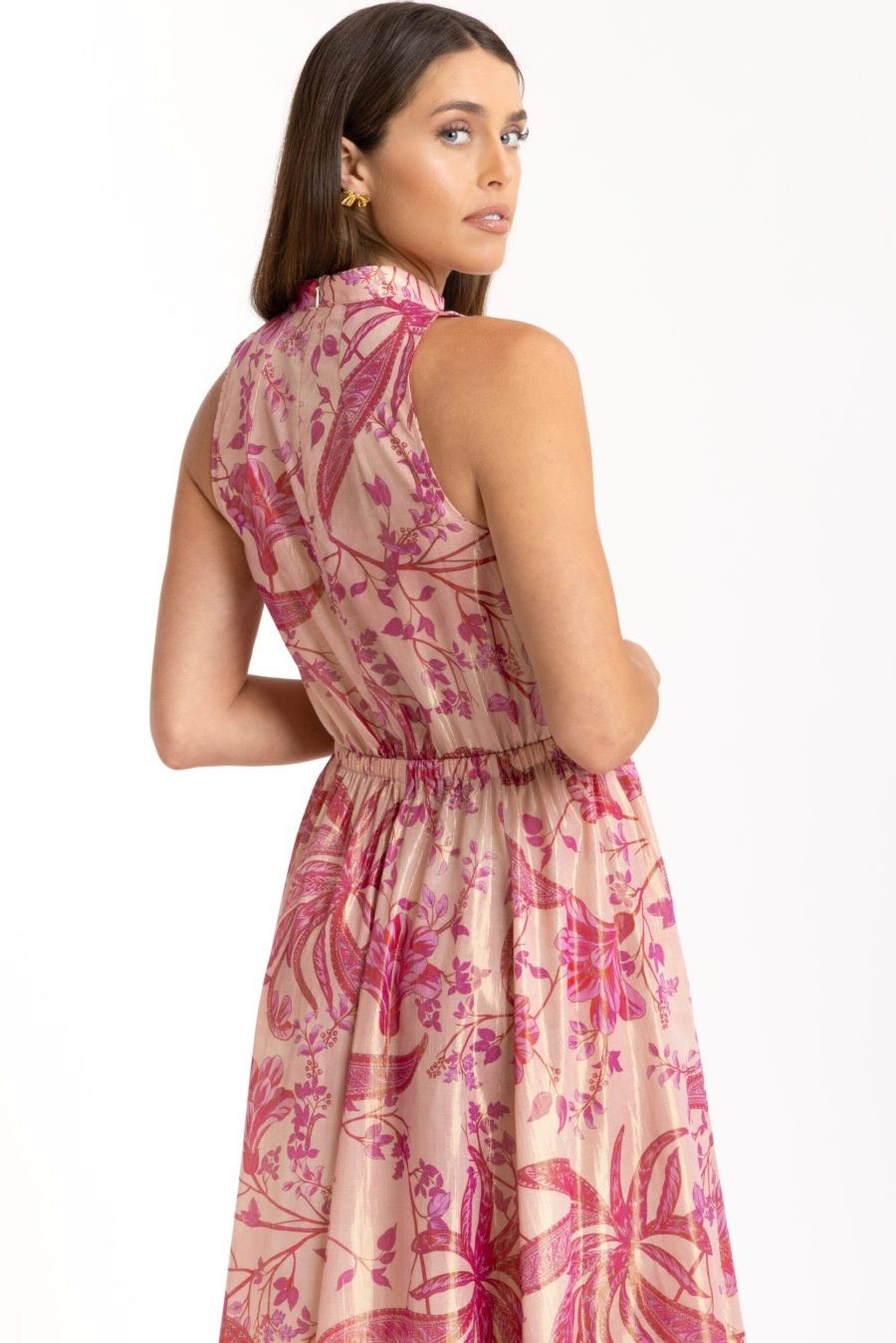 Milan Panelled Midaxi - Pink Foil