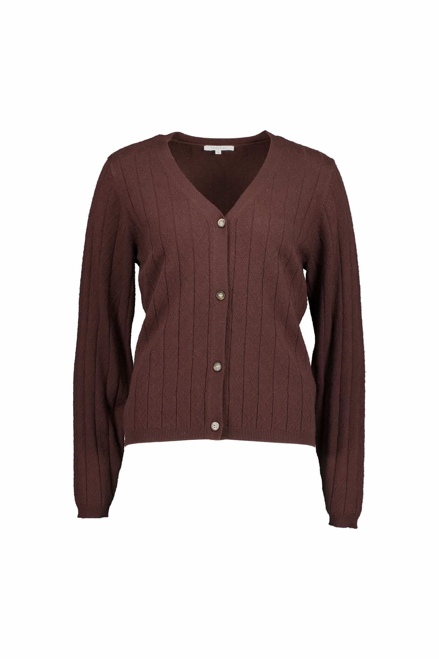 Muse Cardi - Chocolate Cable