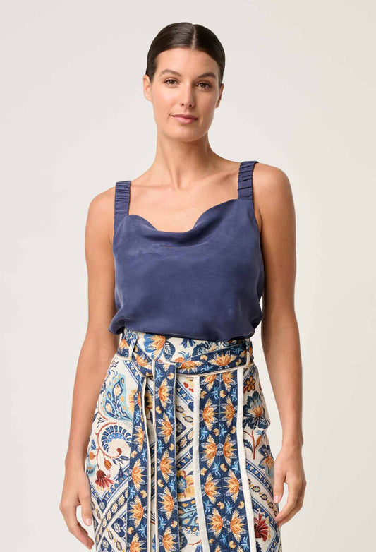 Delray Reversible Cupro Cami in Lapis
