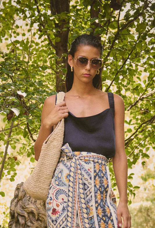 Delray Reversible Cupro Cami in Lapis