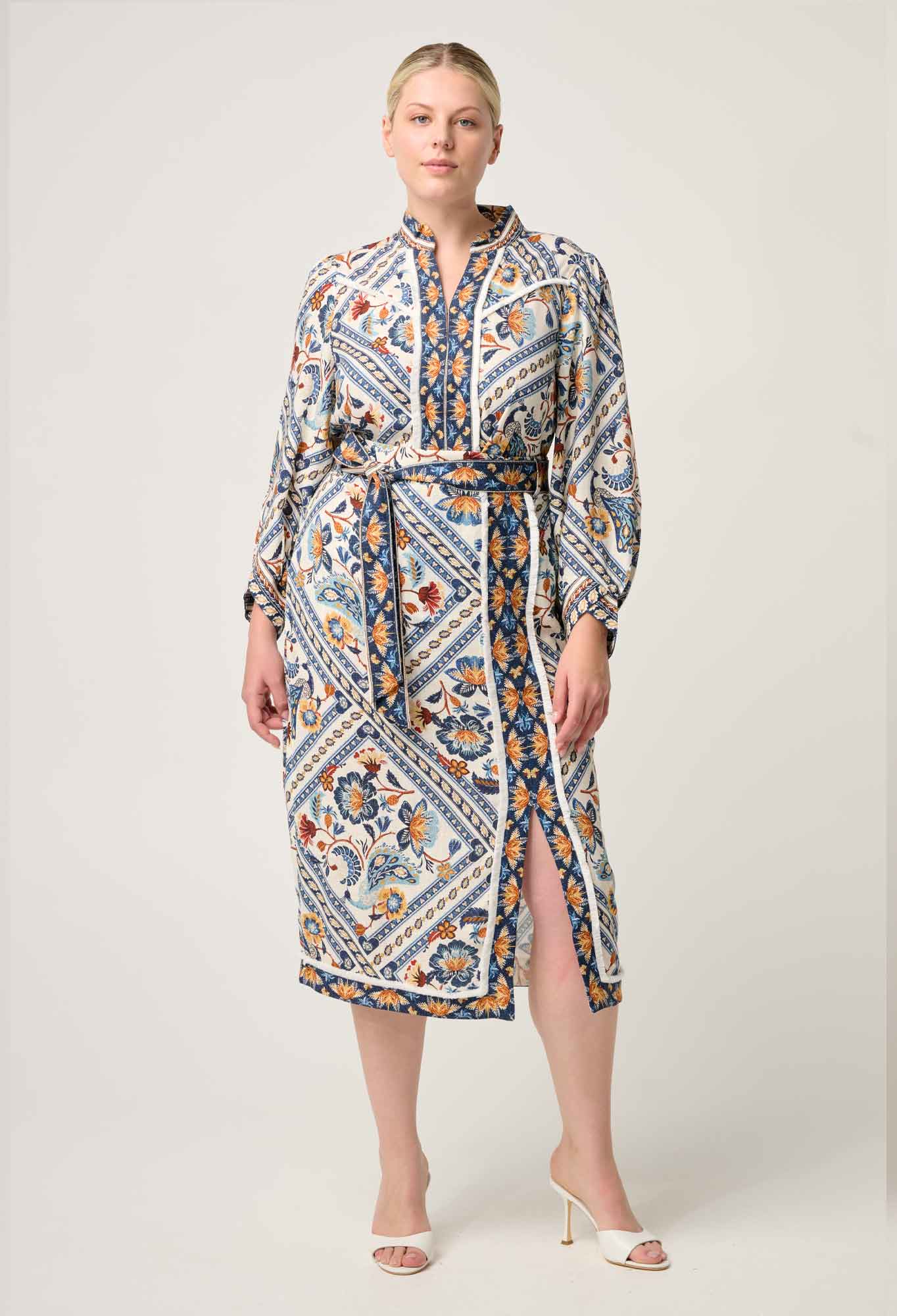 Alexis Linen Viscose Fringe Shirt in Petinos Floros