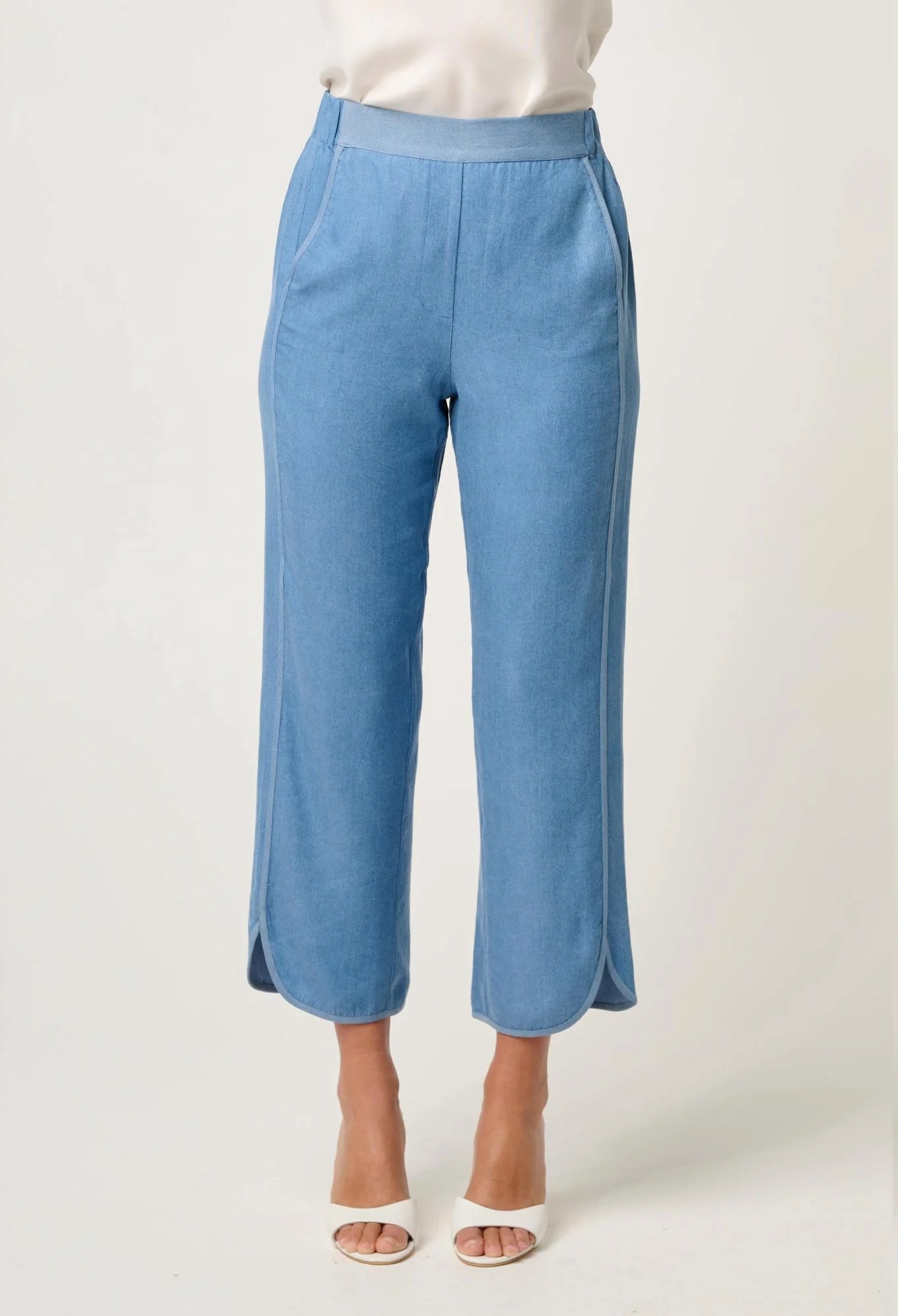 Astra Tencil High Waist Pant in Blue Ash