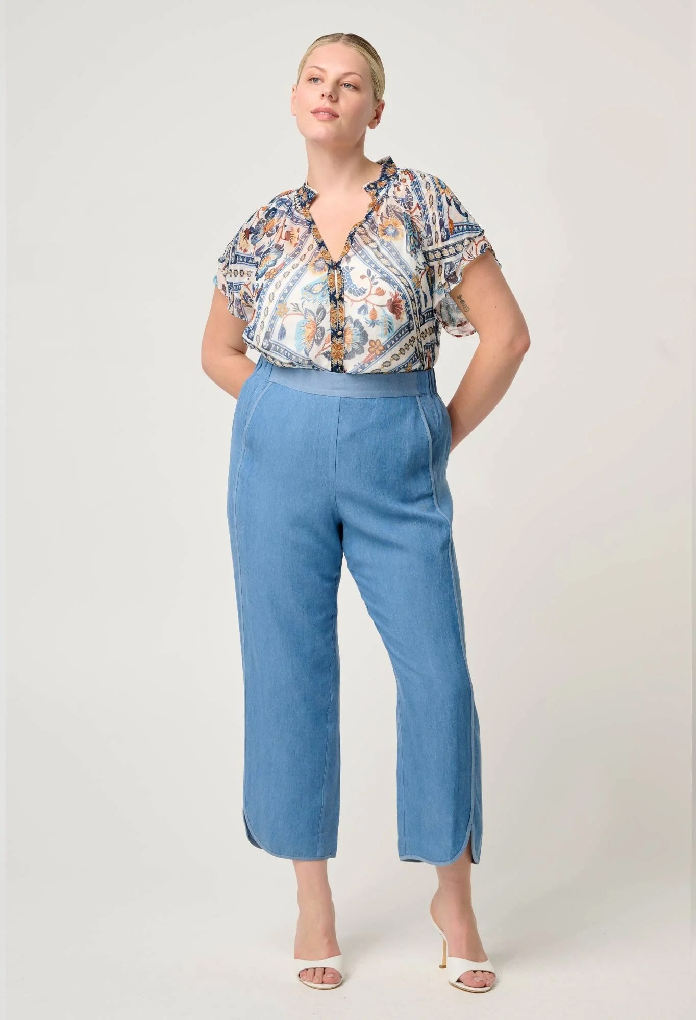 Astra Tencil High Waist Pant in Blue Ash