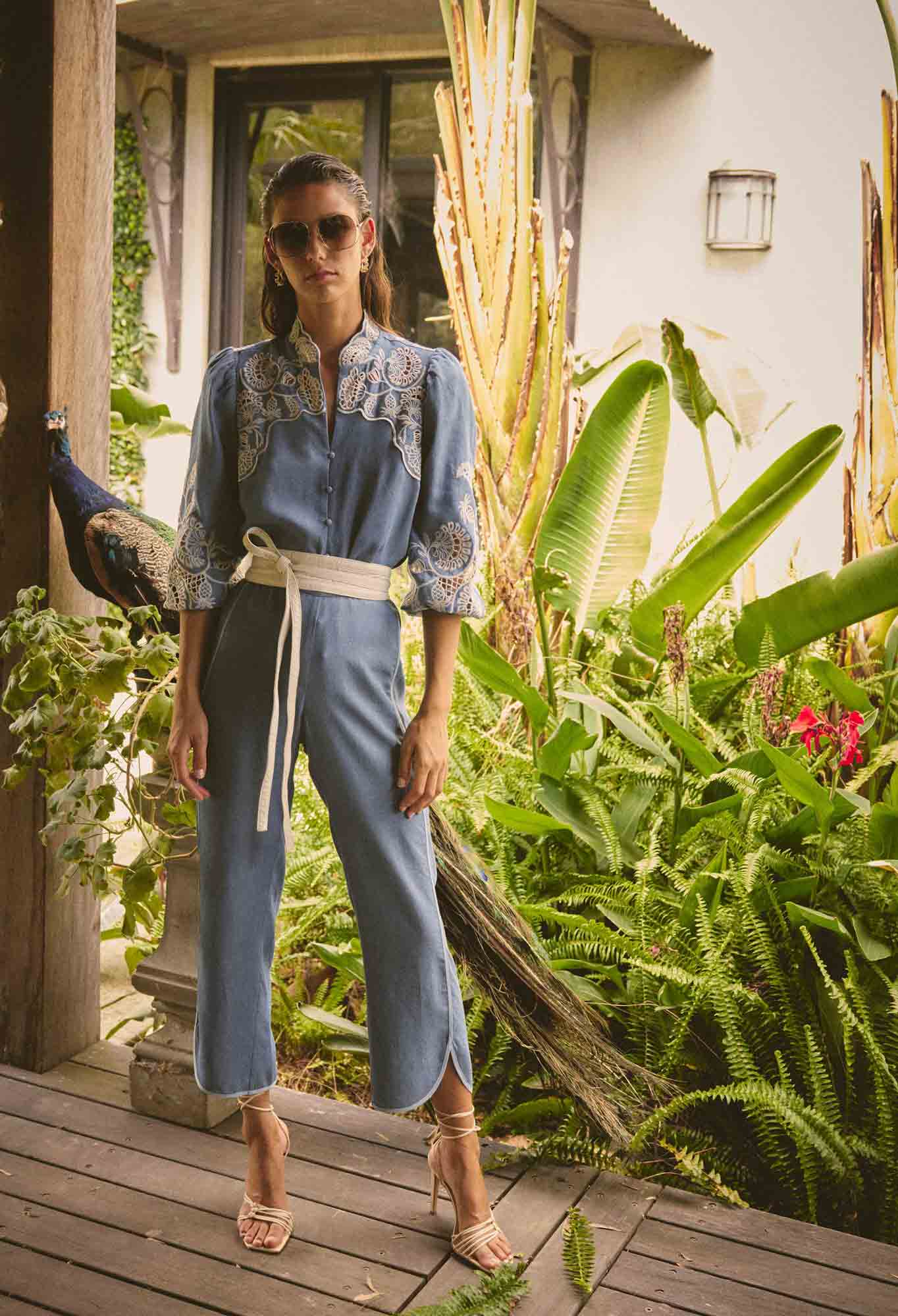 Astra Tencil High Waist Pant in Blue Ash