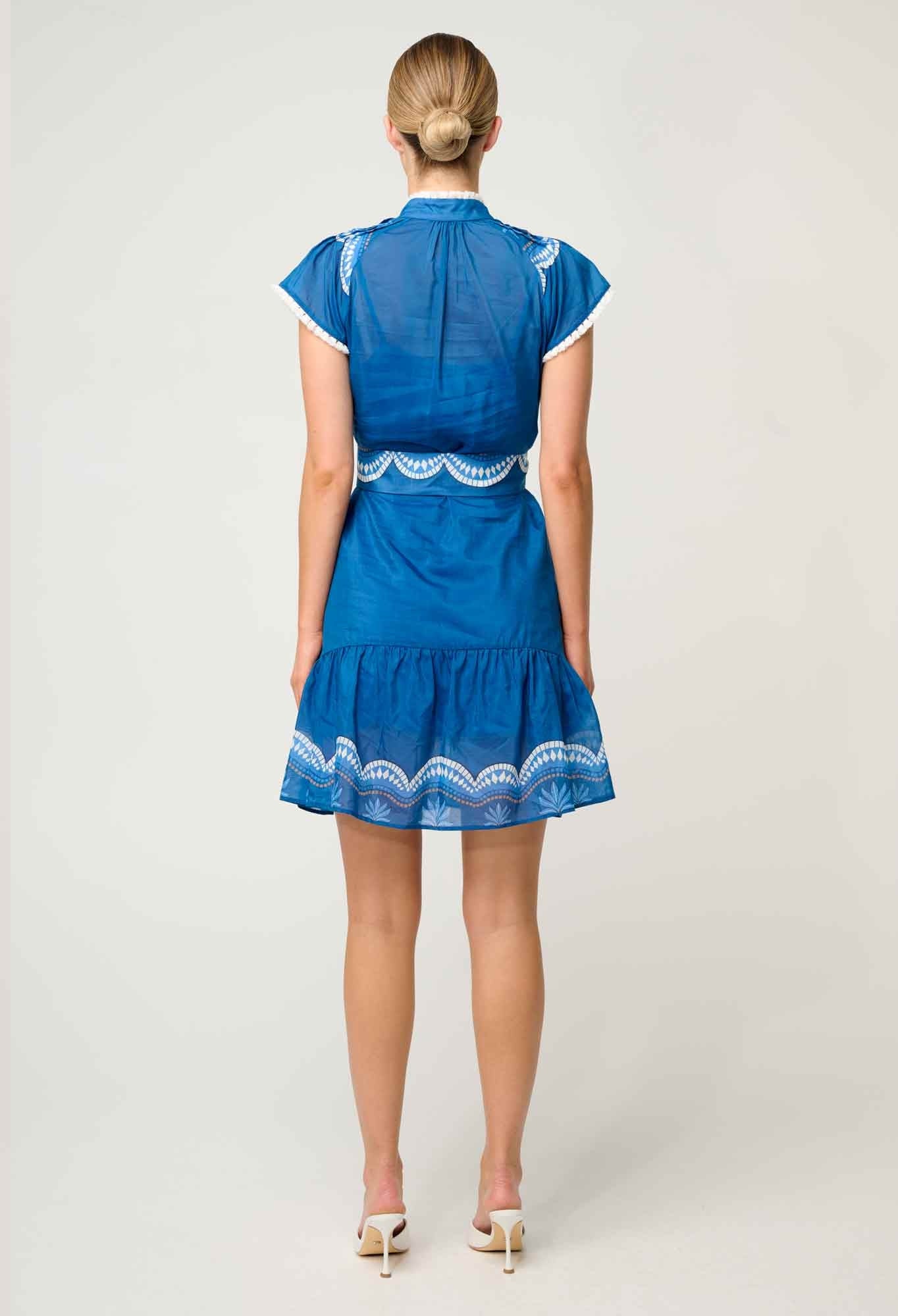 Lilia Cotton Silk Dress In Topaz